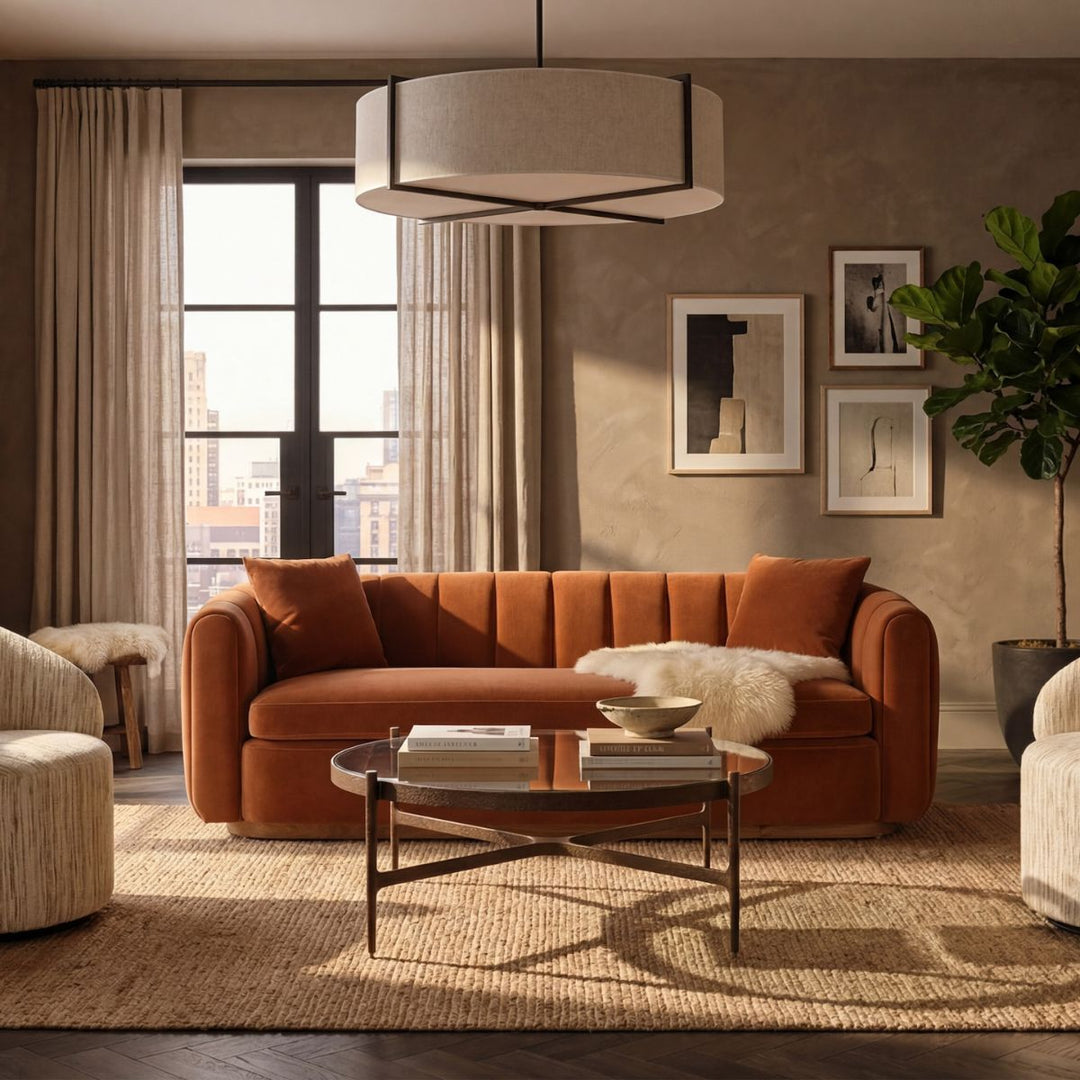Arles 2 Seater Sofa - Melbourne Clay & Walnut