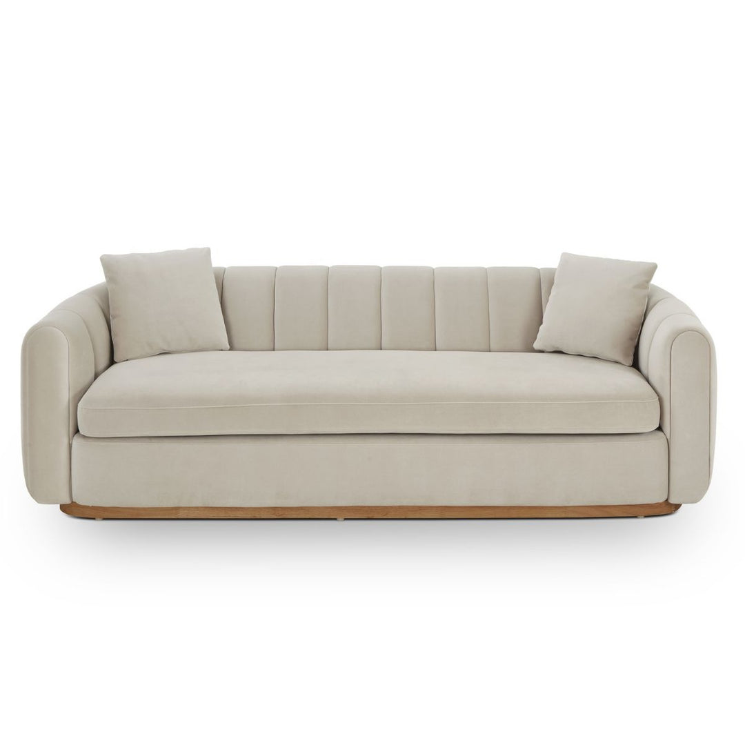 Arles 3 Seater Sofa - Melbourne Stone & Natural Wood