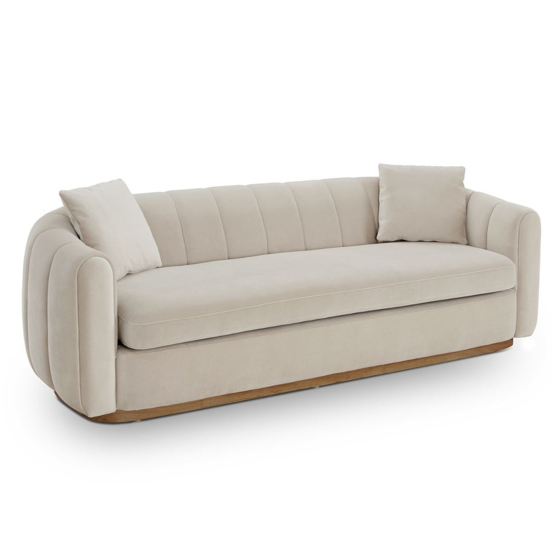 Arles 3 Seater Sofa - Melbourne Stone & Natural Wood