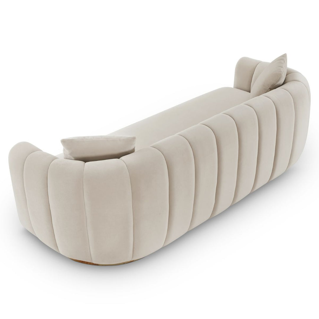 Arles 3 Seater Sofa - Melbourne Stone & Natural Wood