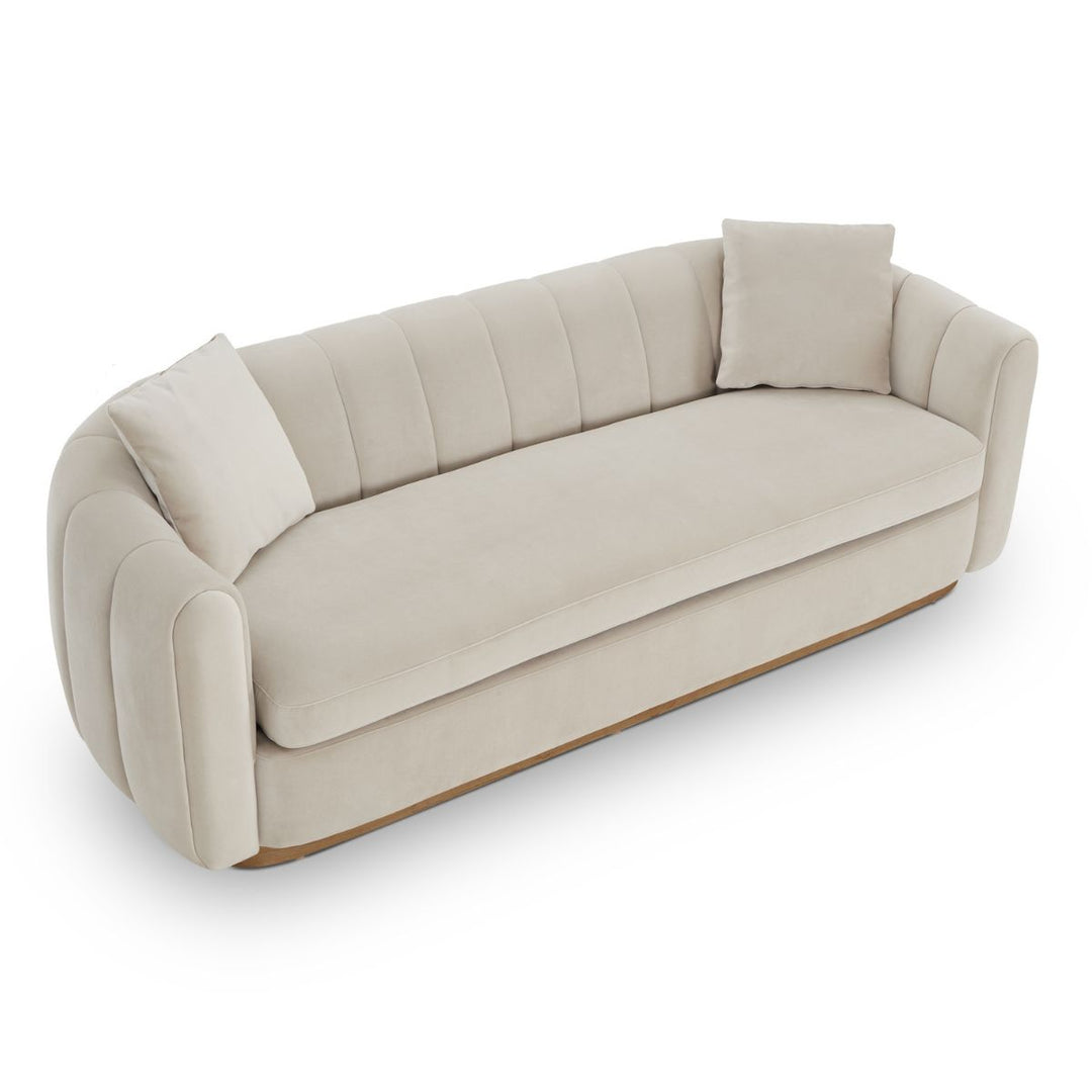 Arles 3 Seater Sofa - Melbourne Stone & Natural Wood