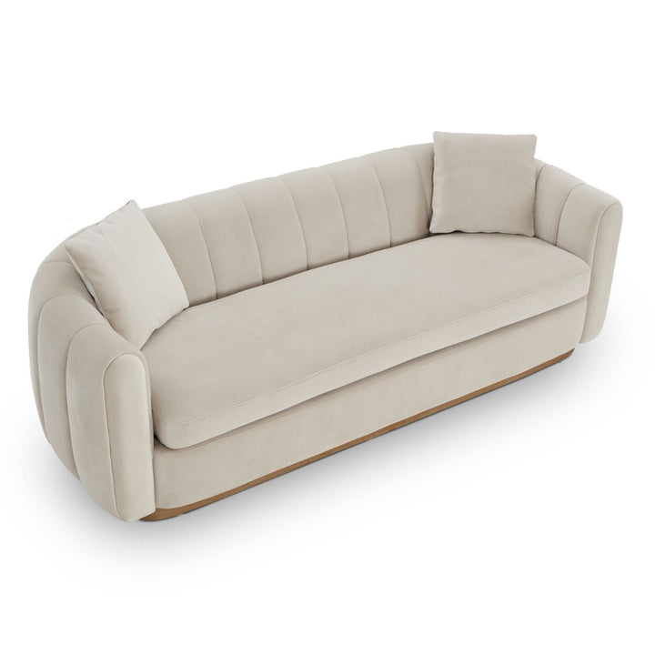 Arles 3 Seater Sofa - Melbourne Stone & Natural Wood