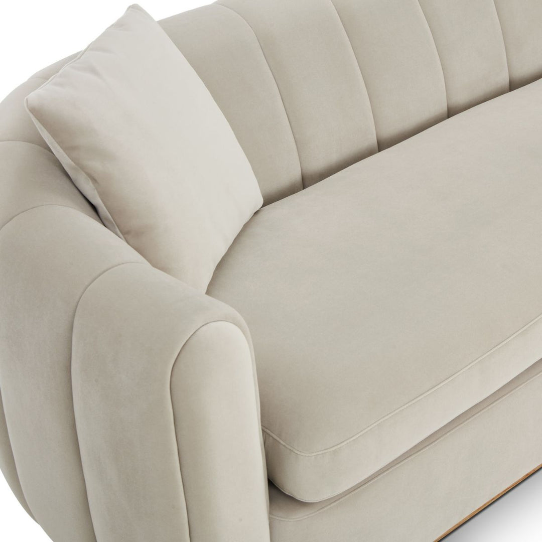 Arles 3 Seater Sofa - Melbourne Stone & Natural Wood