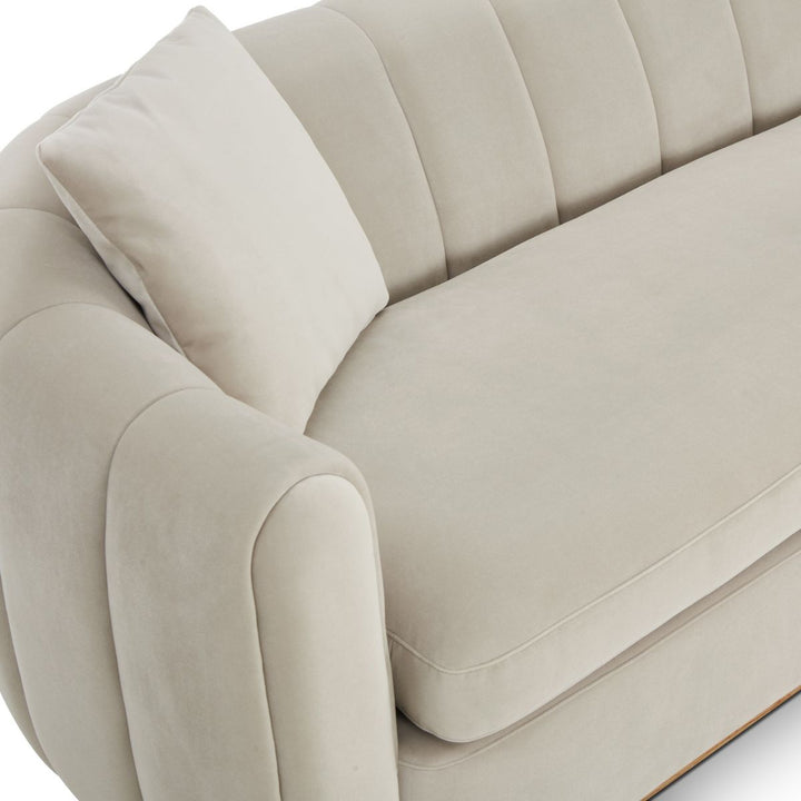 Arles 3 Seater Sofa - Melbourne Stone & Natural Wood