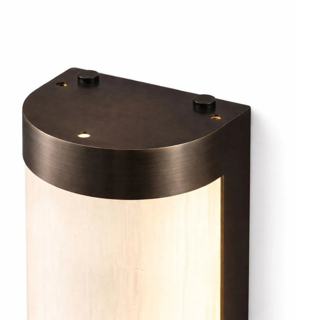 Vetra Natural Selenite Glass & Brushed Bronze Wall Light