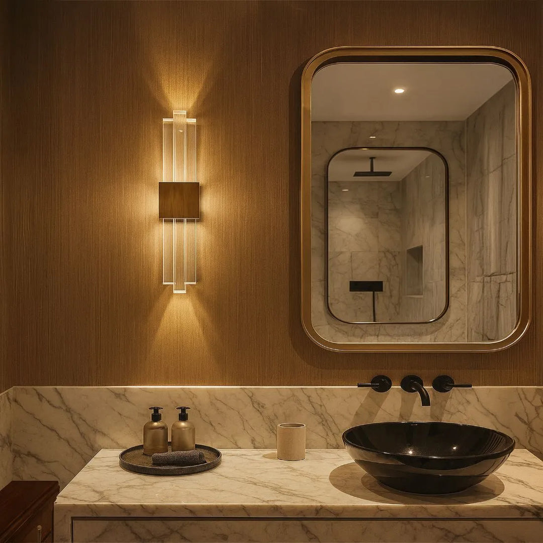 Bravura Acrylic & Brushed Brass Wall Light