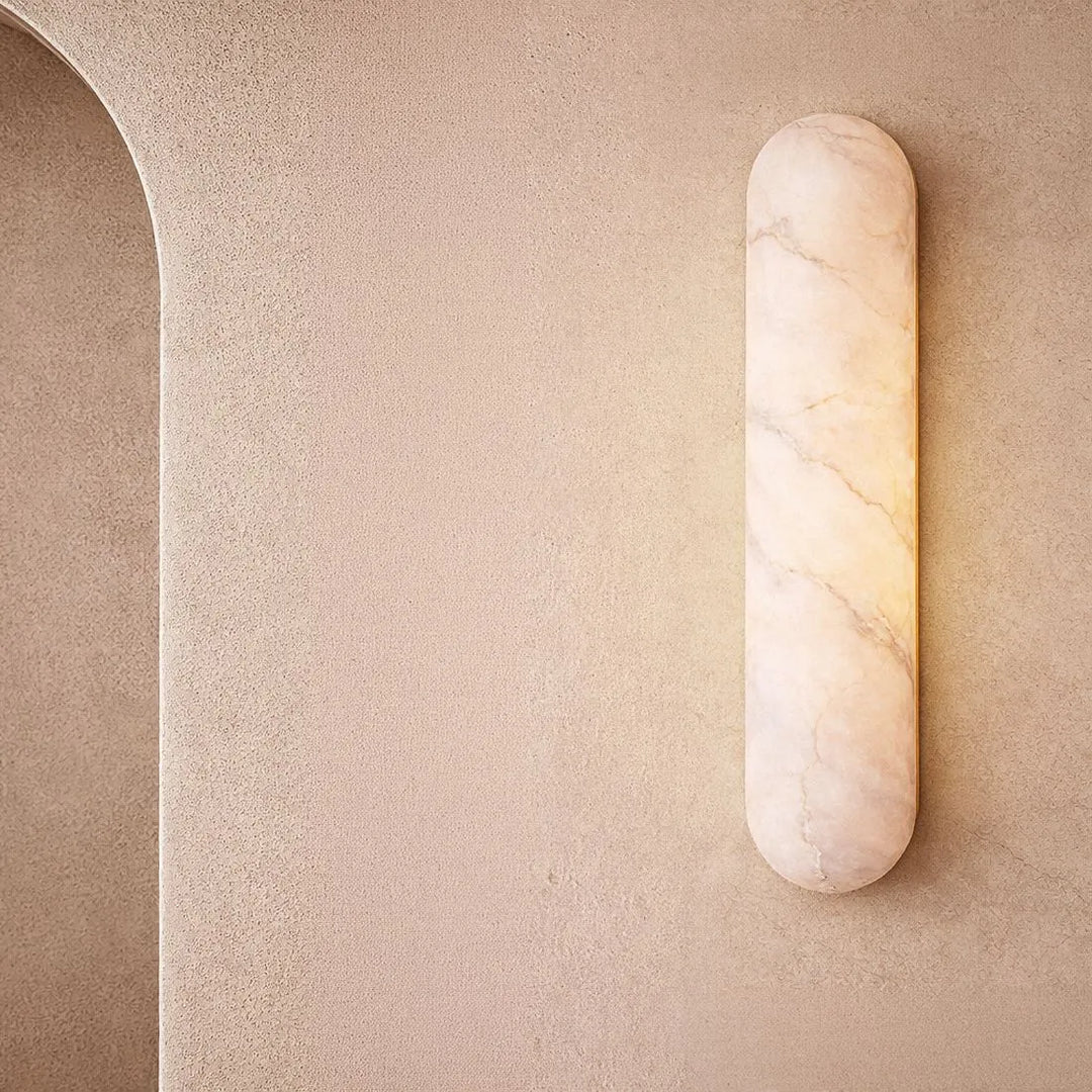Alura Alabaster & Brushed Brass Wall Light
