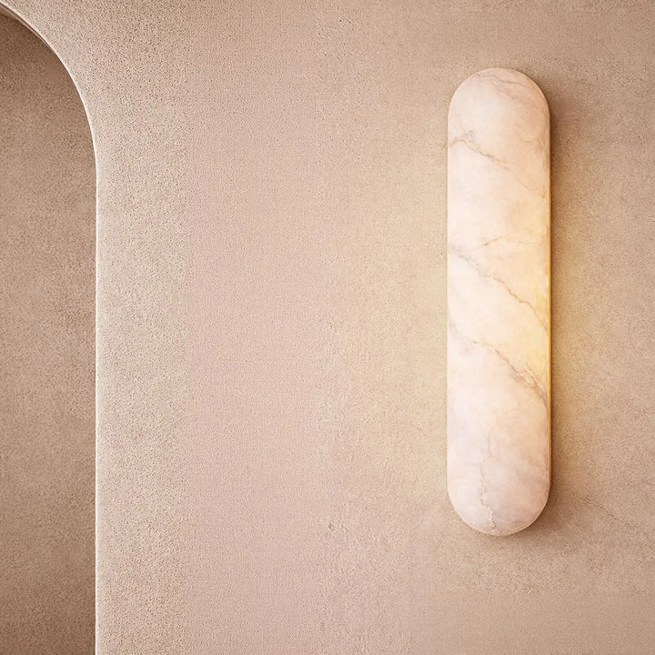Alura Alabaster & Brushed Brass Wall Light