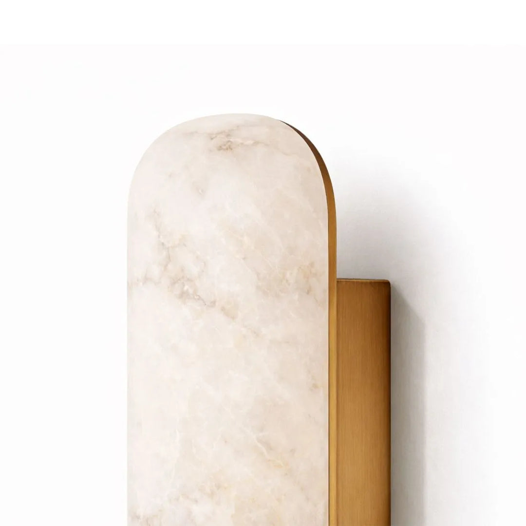 Alura Alabaster & Brushed Brass Wall Light