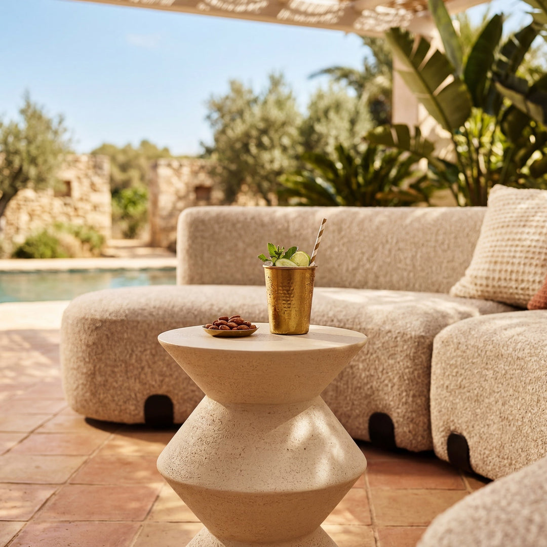 Zinda Side Table - Sandstone