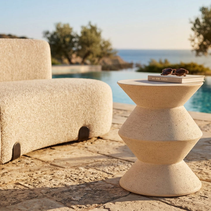Zinda Side Table - Sandstone