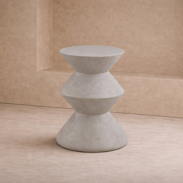 Zinda Side Table - Limestone