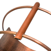 Ivyline Luxury Leather Handle Round Copper Log Holder