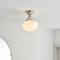 Olivia's Isabella Ceiling Light in Nickel & Opal Glass