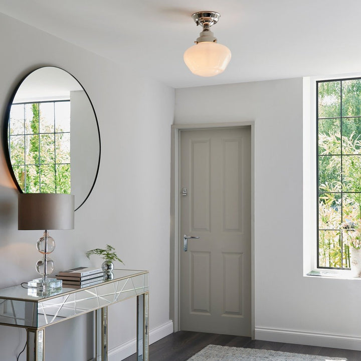 Isabella Ceiling Light - Nickel & Opal Glass Endon 4
