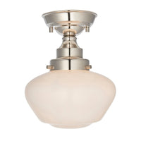 Olivia's Isabella Ceiling Light in Nickel & Opal Glass