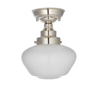 Olivia's Isabella Ceiling Light in Nickel & Opal Glass