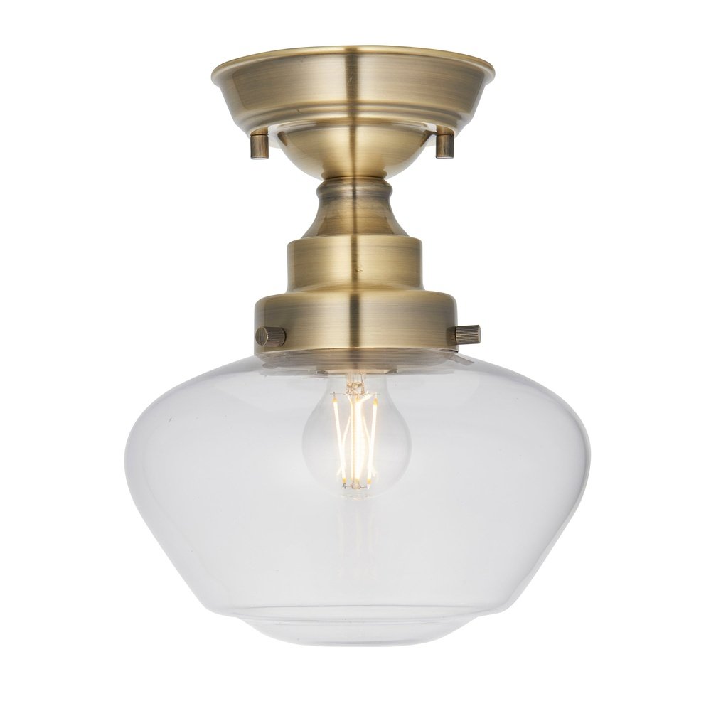 Endon Isabella Ceiling Light - Brass & Clear Glass