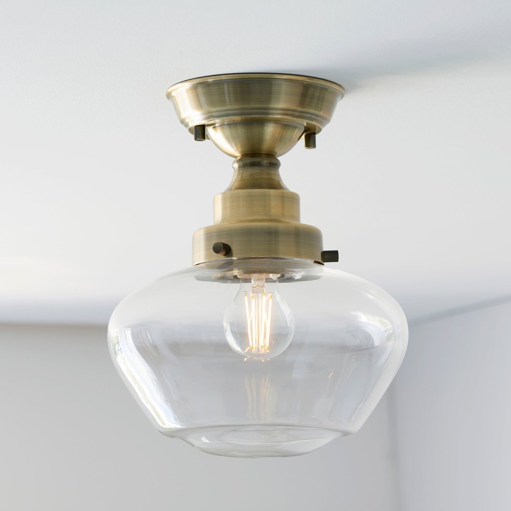 Endon Isabella Ceiling Light - Brass & Clear Glass