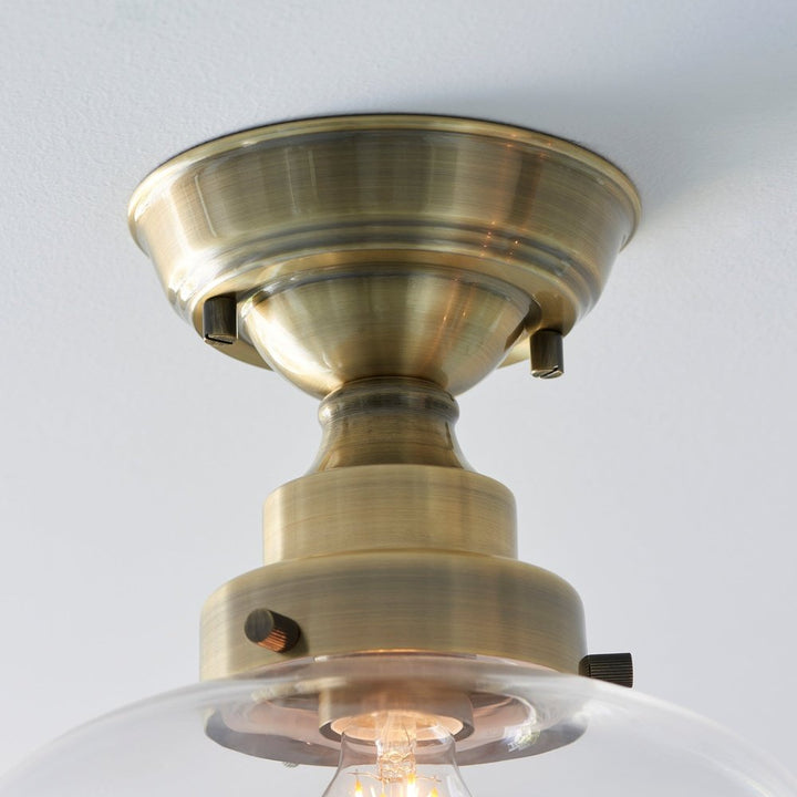 Endon Isabella Ceiling Light - Brass & Clear Glass