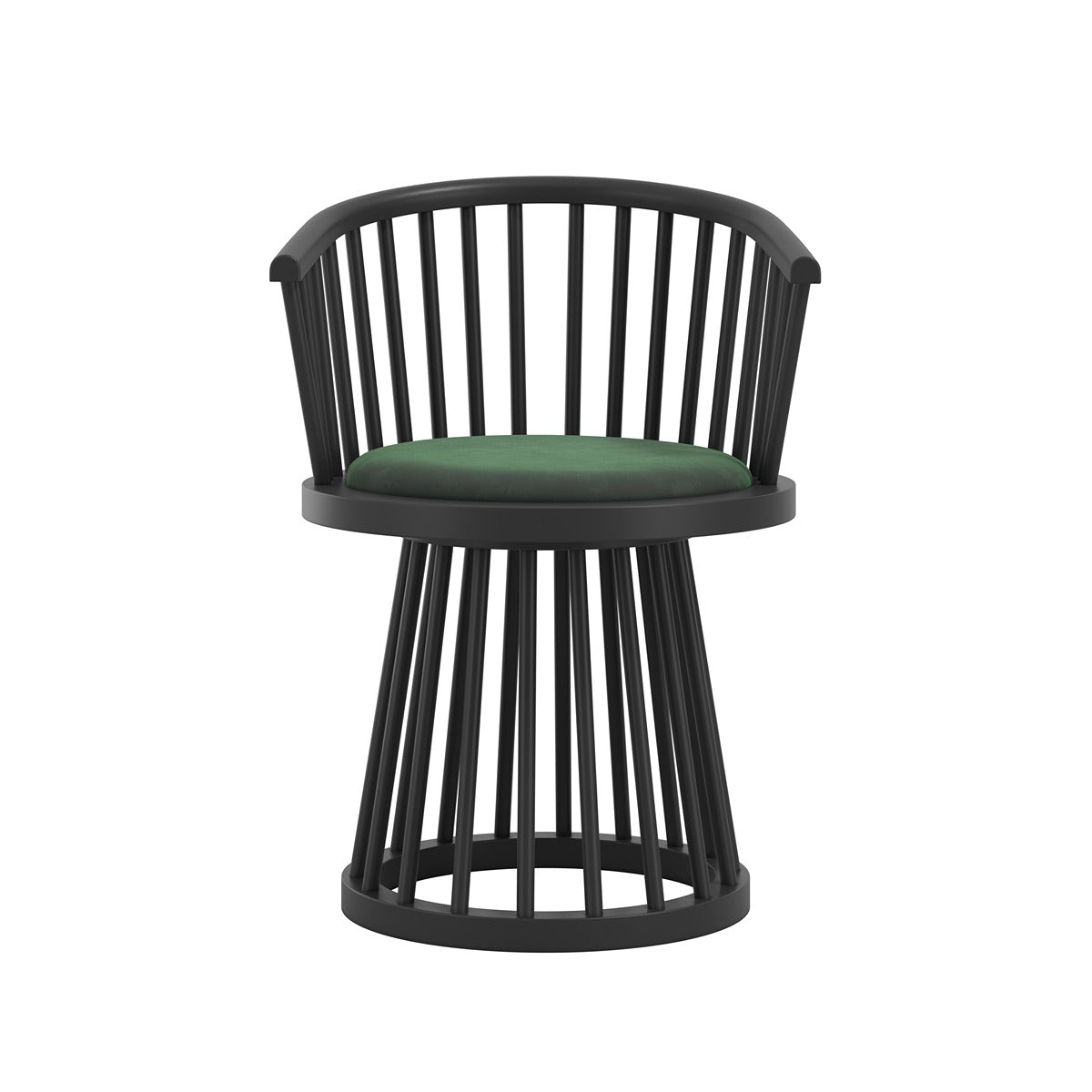 O&Co Elena Dining Chair in Forest Green & Black