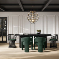 O&Co Elena Dining Chair in Forest Green & Black