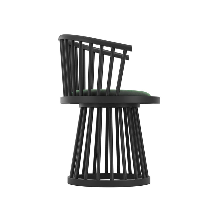 Elena Dining Chair - Forest Green & Black LPD Home 4