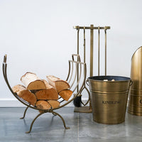 Ivyline Linear Log Basket in Brass