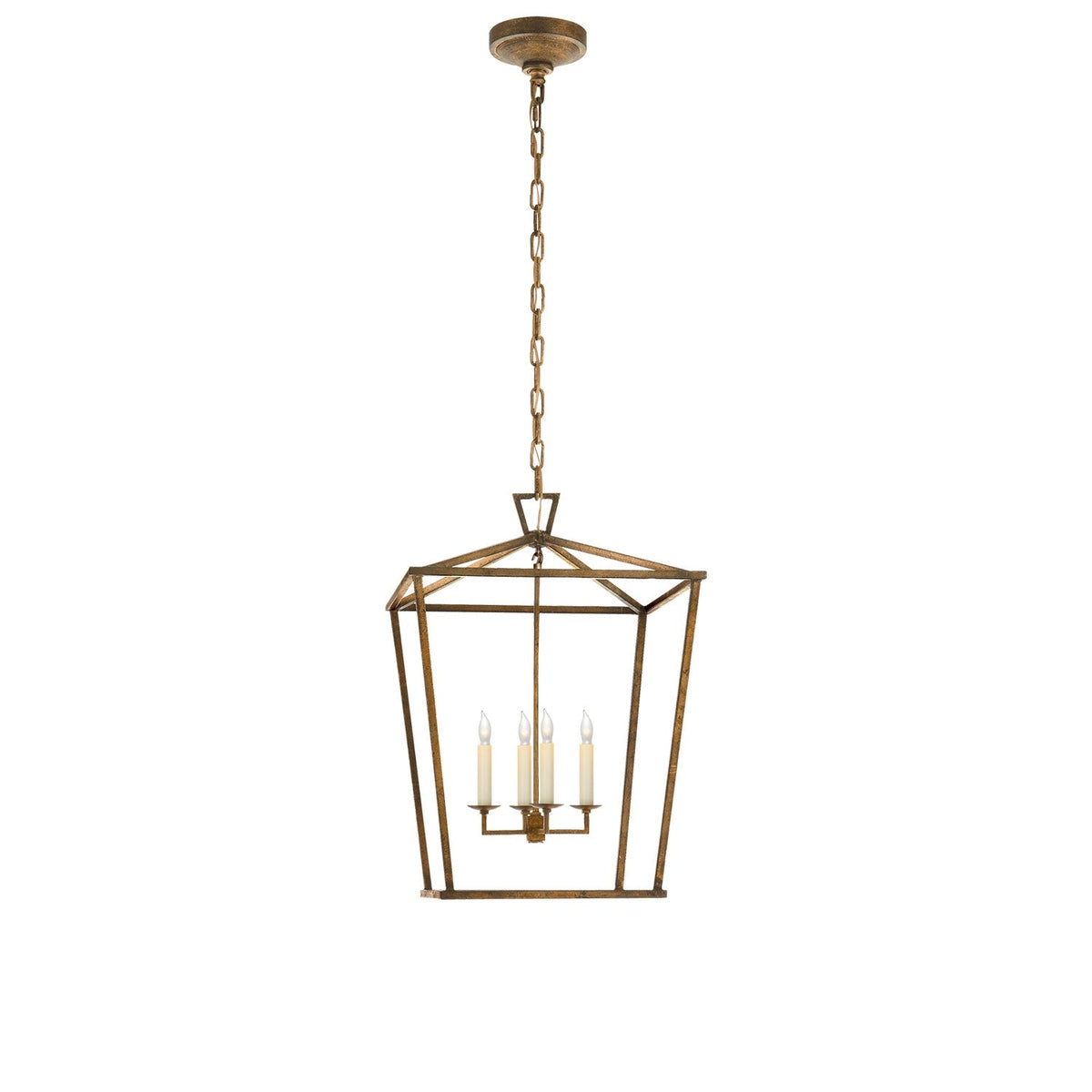 Andrew Martin Darlana Lantern Pendant Light Gilded Iron Small