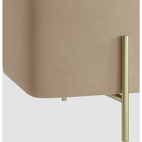 O&Co Zola Storage Ottoman in Beige Velvet & Brushed Gold