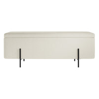 O&Co Zola Storage Ottoman in Ivory Boucle & Matte Black