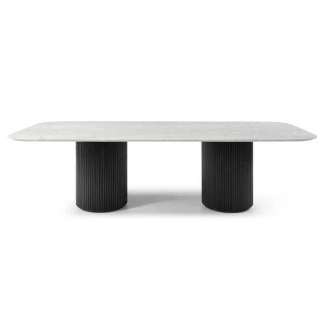 Lantine Marble 270cm Dining Table - Matte Black