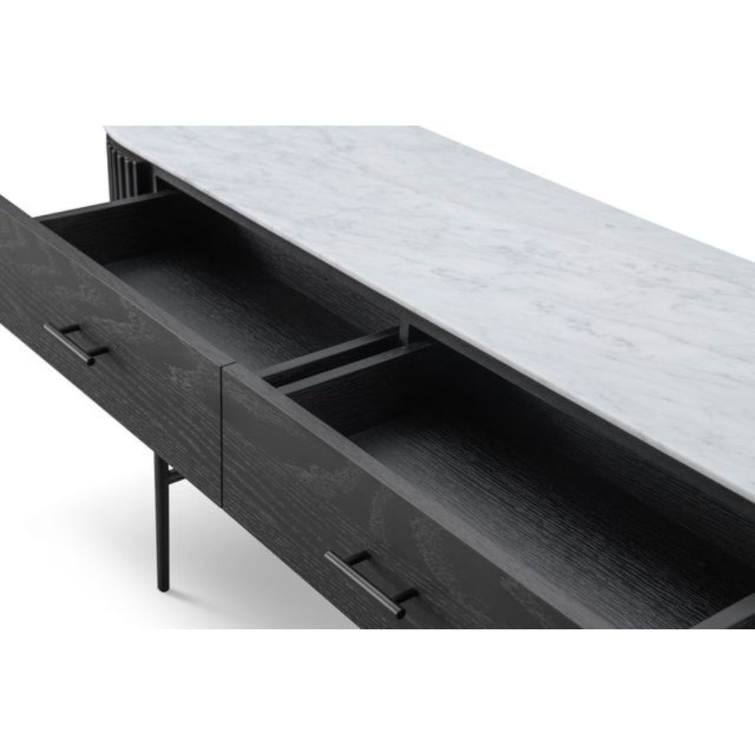 Lantine Marble Console Table - Matte Black