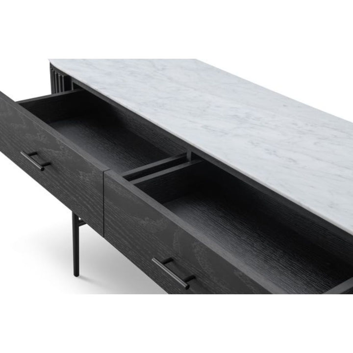 Lantine Marble Console Table - Matte Black