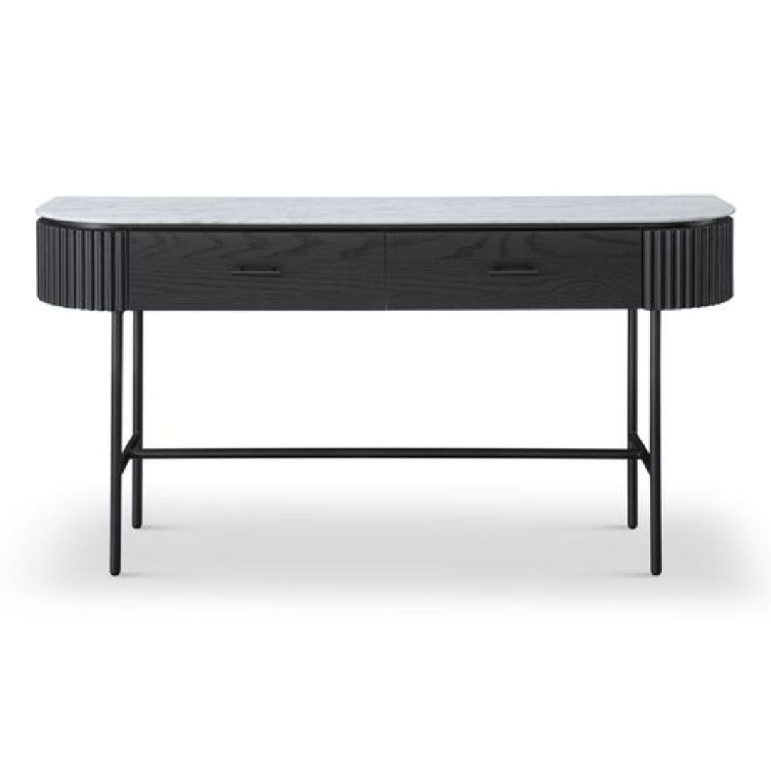 Lantine Marble Console Table - Matte Black