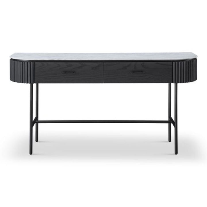 Lantine Marble Console Table - Matte Black