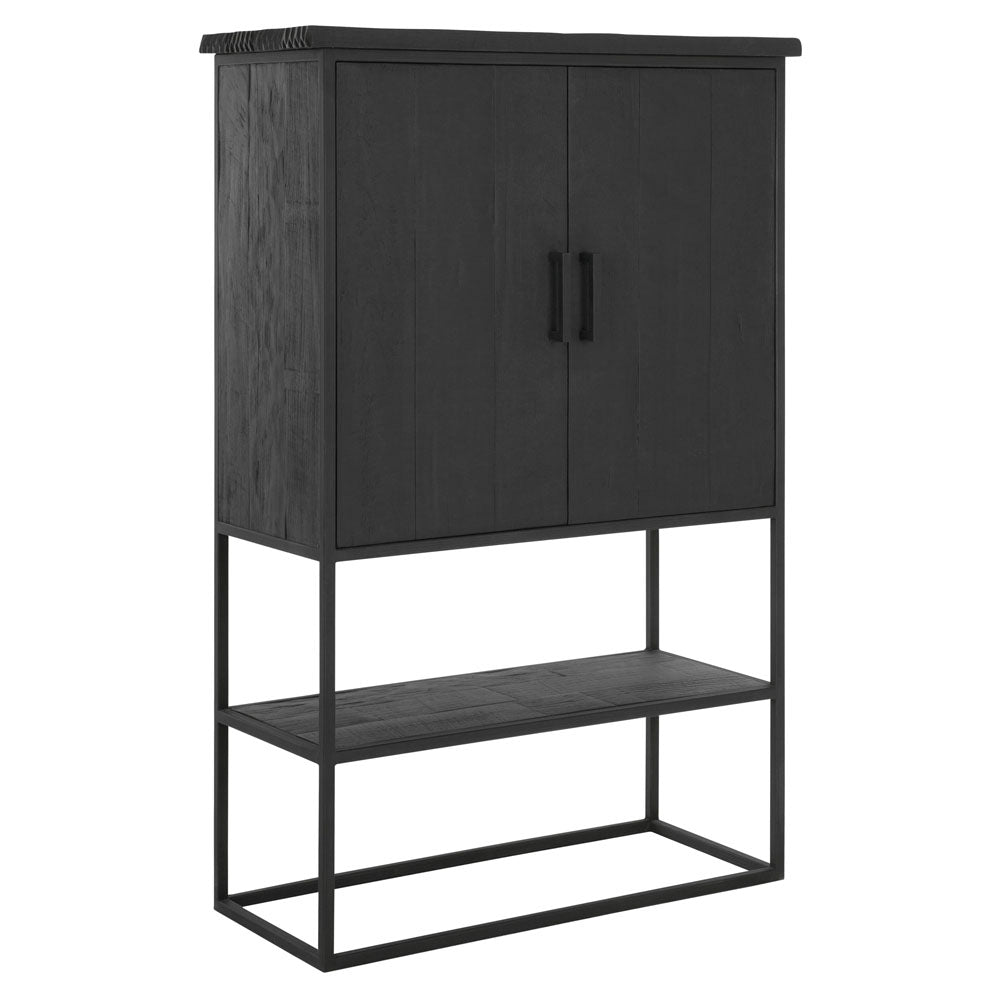  DTP Interiors-DTP Home Beam Cabinet with Open Rack in Recycled Black Teakwood-Black 845 