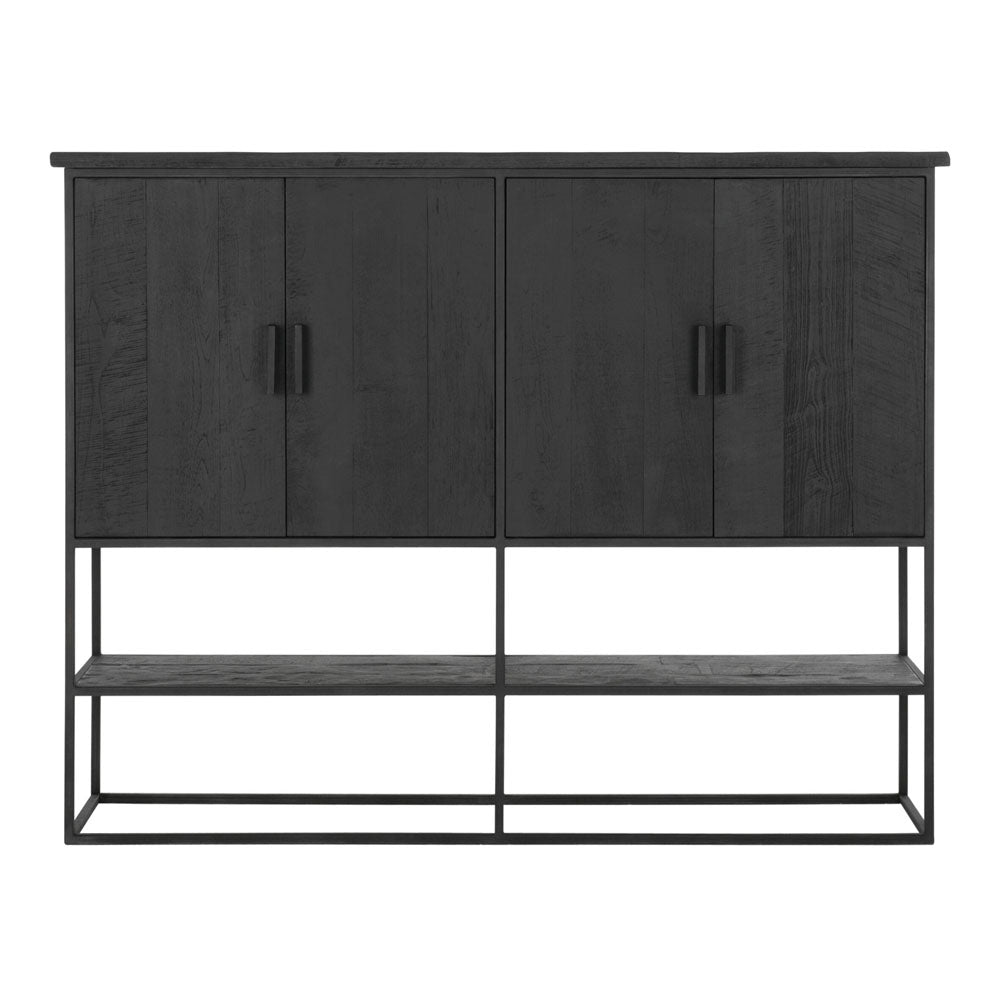 DTP Home Beam Cabinet with Open Rack in Recycled Black Teakwood