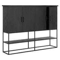 DTP Home Beam Cabinet with Open Rack in Recycled Black Teakwood