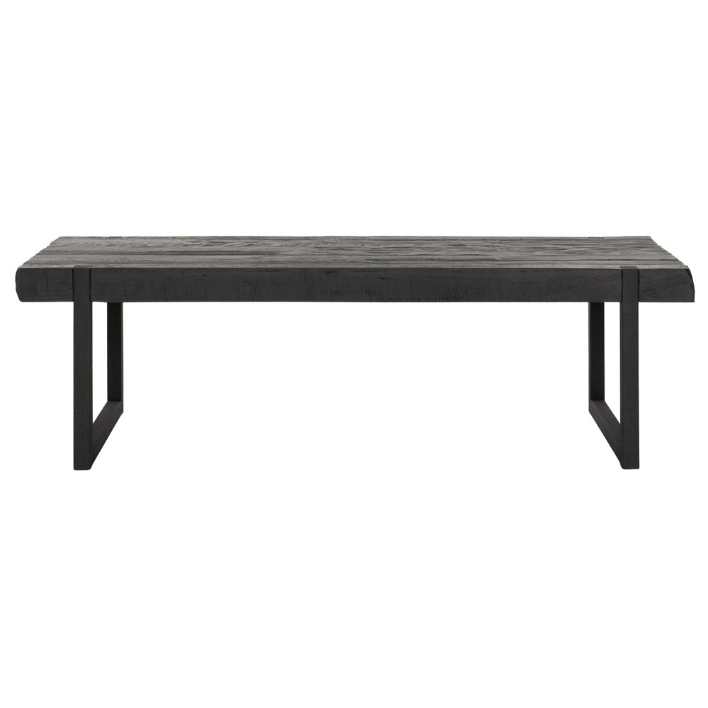  DTP Interiors-DTP Home Beam Rectangular Coffee Table with Recycled Teakwood Finish Top in Black-Black 157 