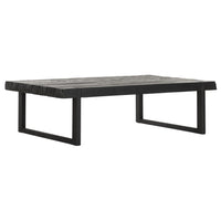 DTP Home Beam Rectangular Coffee Table with Recycled Teakwood Finish Top in Black