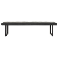 DTP Home Beam Rectangular Coffee Table with Recycled Teakwood Finish Top in Black