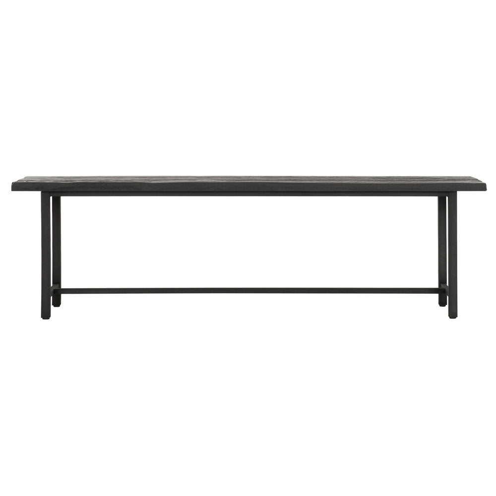 DTP Home Beam Bench with Recycled Teakwood Finish Top in Black