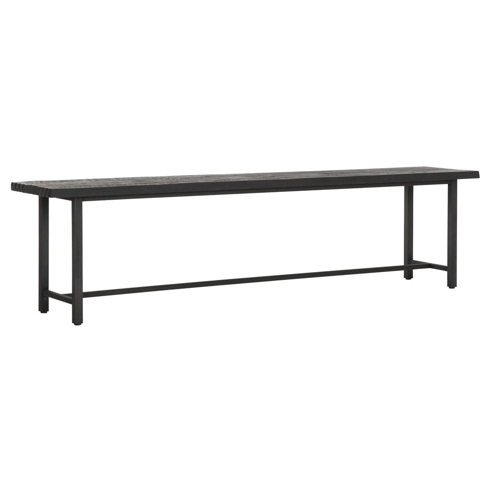 DTP Home Beam Bench with Recycled Teakwood Finish Top in Black