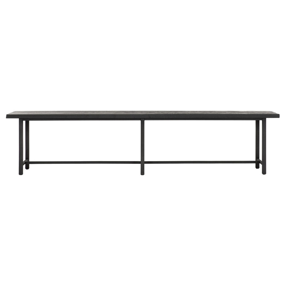 DTP Interiors-DTP Home Beam Bench with Recycled Teakwood Finish Top in Black-Black 493 