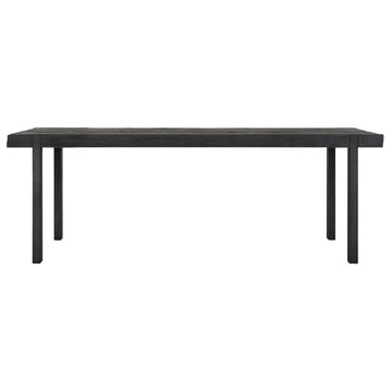 DTP Home Beam Dining Table with Recycled Teakwood Finish Top in Black