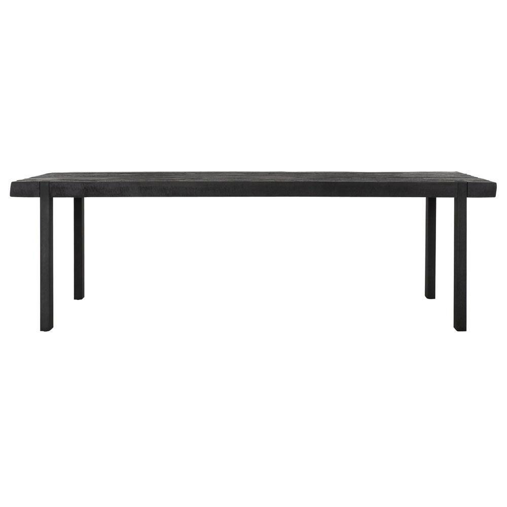 DTP Home Beam Dining Table with Recycled Teakwood Finish Top in Black