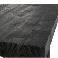 DTP Home Beam Dining Table with Recycled Teakwood Finish Top in Black