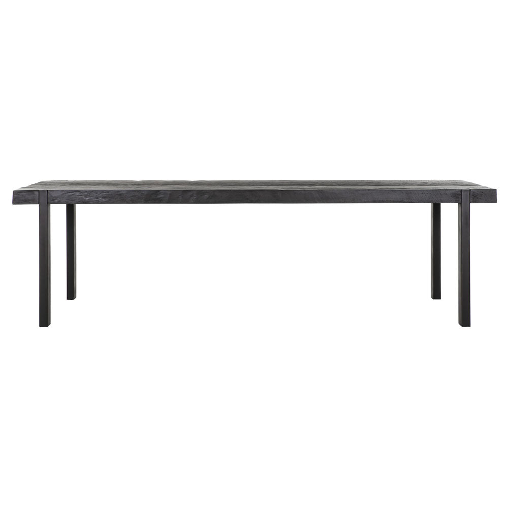 DTP Home Beam Dining Table with Recycled Teakwood Finish Top in Black