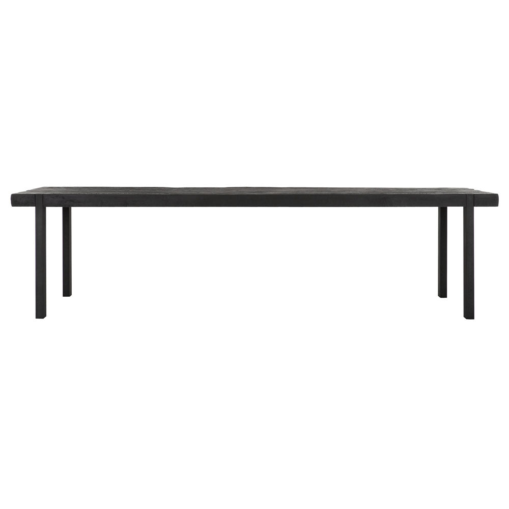 DTP Home Beam Dining Table with Recycled Teakwood Finish Top in Black